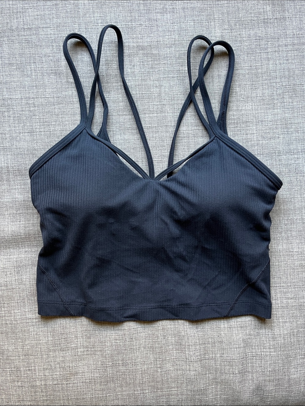 Lululemon Align Black Strappy Ribbed Tank Top Sports Bra 4